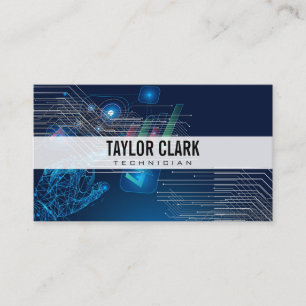 Technische knooppunten en grafiekachtergrond visitekaartje