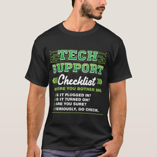 Technische ondersteuning Checklist IT Professional T-shirt (Voorkant)