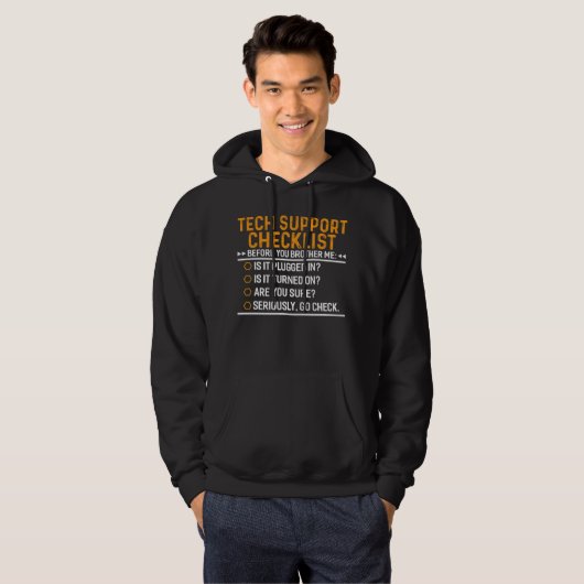 Technische ondersteuning Computer Geek Funny Techi Hoodie (Voorkant volledig)