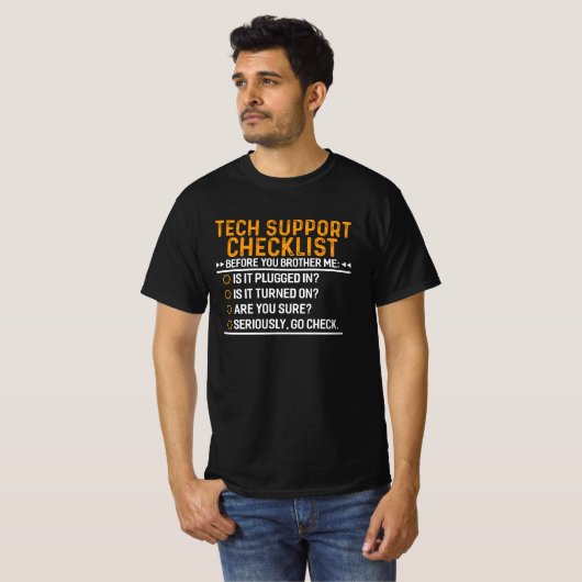 Technische ondersteuning Computer Geek Funny Techi T-shirt (Voorkant volledig)