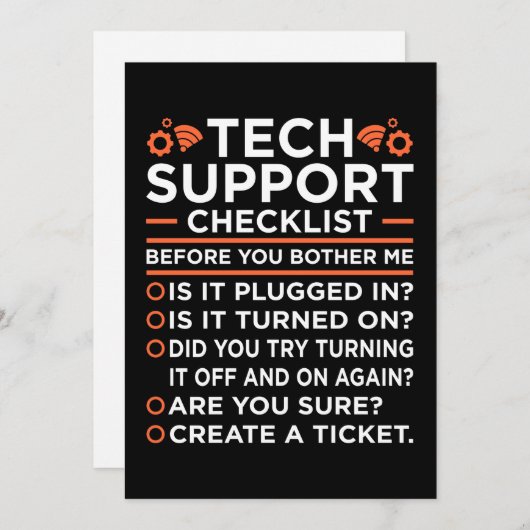 Technische ondersteuning Controlelijst Computer IT Kaart (Voorkant / Achterkant)