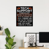 Technische ondersteuning Controlelijst Computer IT Poster (Thuiskantoor)