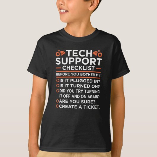 Technische ondersteuning Controlelijst Computer IT T-shirt (Voorkant)
