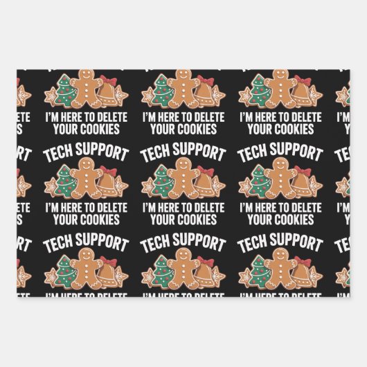 Technische ondersteuning hier om cookies kerstmis inpakpapier vel (Voorkant)