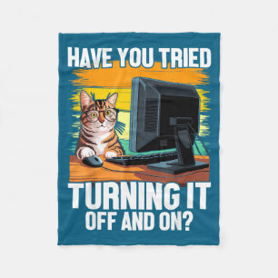 Technische ondersteuning humor I kat ingenieur com Fleece Deken