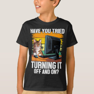 Technische ondersteuning humor ik kat ingenieur co t-shirt