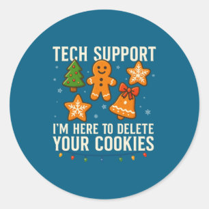 Technische ondersteuning: ik ben hier om uw cookie ronde sticker