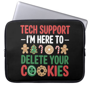 Technische ondersteuning Kerstkoekjes Grappig werk Laptop Sleeve