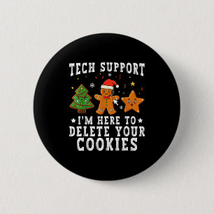 Technische ondersteuning Kerstmis Ik ben hier om u Ronde Button 5,7 Cm
