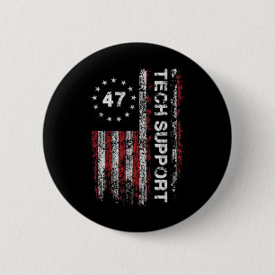 Technische ondersteuning Us Flag Witte Huis Techni Ronde Button 5,7 Cm