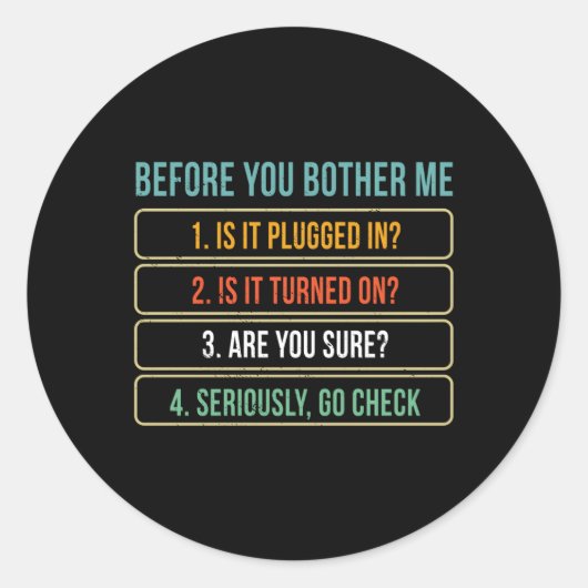 Technische ondersteuning voor informatietechnologi ronde sticker (Voorkant)