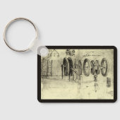 Technische schets van een wiel van Leonardo da Vin Sleutelhanger (Achterkant)