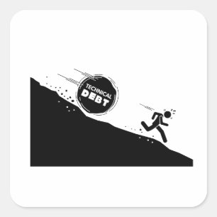 Technische schuld vierkante sticker