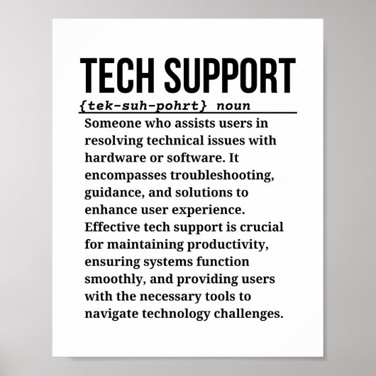 Technische support poster (Voorkant)