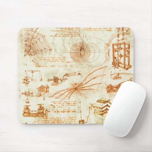 Technische tekening en schetsen door Leonardo Da V Muismat (Met muis)