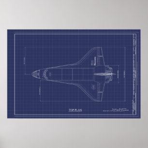 Technische tekening van  Space Shuttle Poster