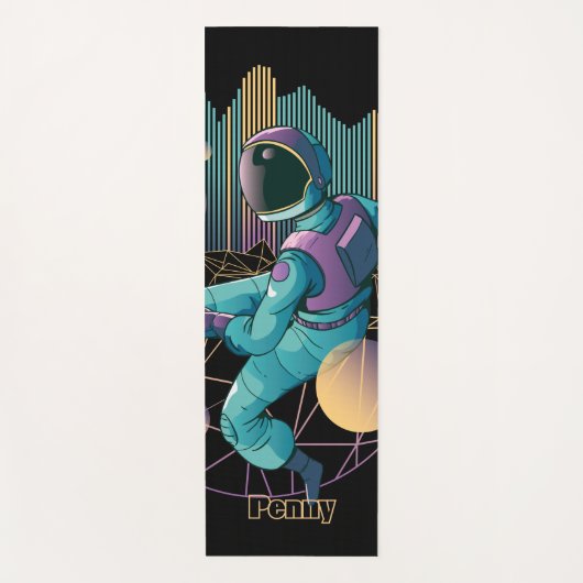 Techno Astronaut Illustration Yogamat (Voorkant)