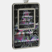 Techno Bouquet kerstsierent Verzilverd Kader Ornament (Rechts)