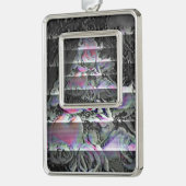 Techno Bouquet kerstsierent Verzilverd Kader Ornament (Links)