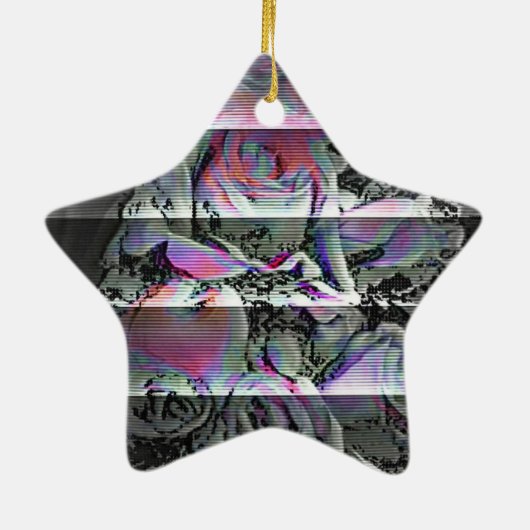 Techno Bouquet-Ornament Keramisch Ornament (Achterkant)