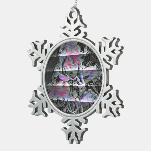 Techno Bouquet Tin Sneeuwvlok Ornament (Rechts)