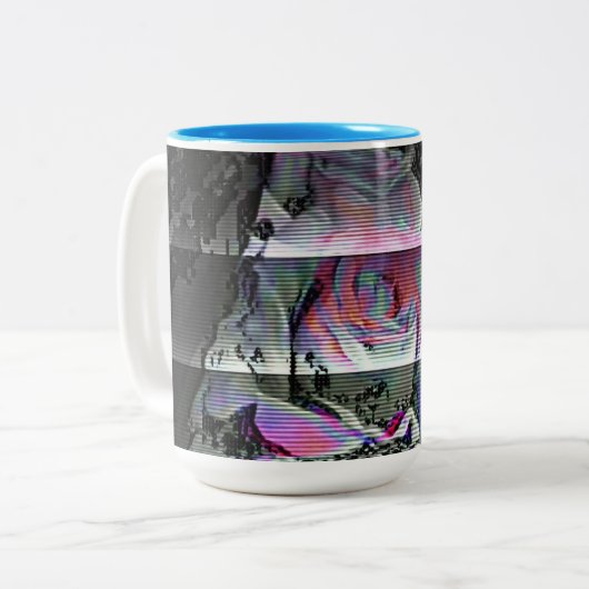 Techno Bouquet Tweekleurige Koffiemok (Voorkant links)