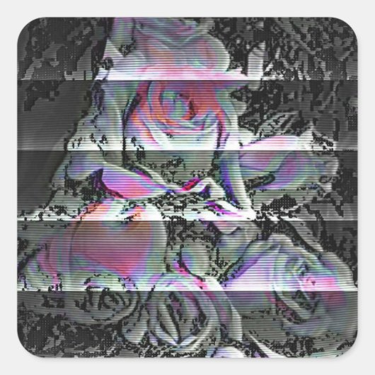 Techno Bouquet   Vierkante Sticker (Voorkant)