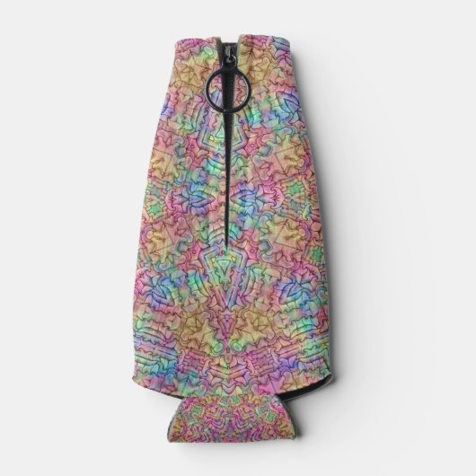 Techno Color  Fractal Kaleidoscope Flesjeskoeler (Achterkant)