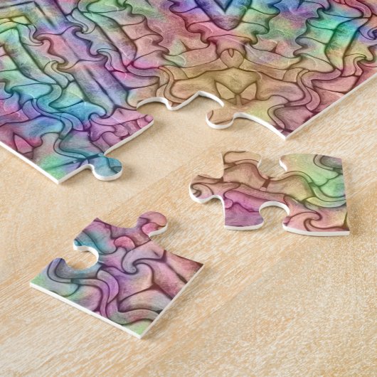 Techno Color  Fractal Kaleidoscope Legpuzzel (Zijkant)