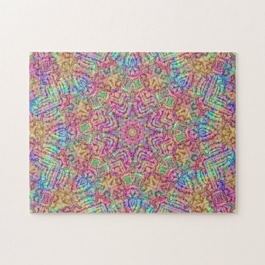 Techno Color  Fractal Kaleidoscope Legpuzzel (Horizontaal)