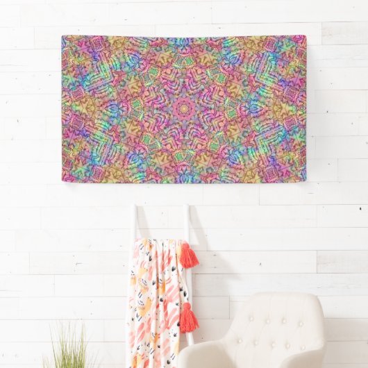 Techno Color  Fractal Kaleidoscope Spandoek (Insitu)