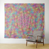 Techno Color  Fractal Kaleidoscope Wandkleed (In Situ (horizontaal))