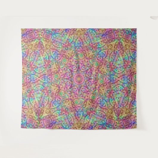 Techno Color  Fractal Kaleidoscope Wandkleed (Voorkant (horizontaal))