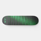 Techno Cyber Green Stripes Black Skateboard (Horizontaal)