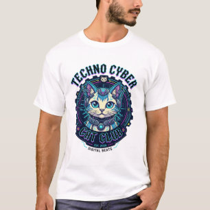 Techno Cyber Kat Grappige Kat Liefhebber Design -  T-shirt
