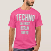 Techno Detroit Berlin Tokyo Techno Blurred Rave Mu T-shirt (Voorkant)