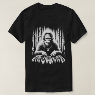 Techno DJ Bigfoot Disco Electronic EDM Music Funny T-shirt