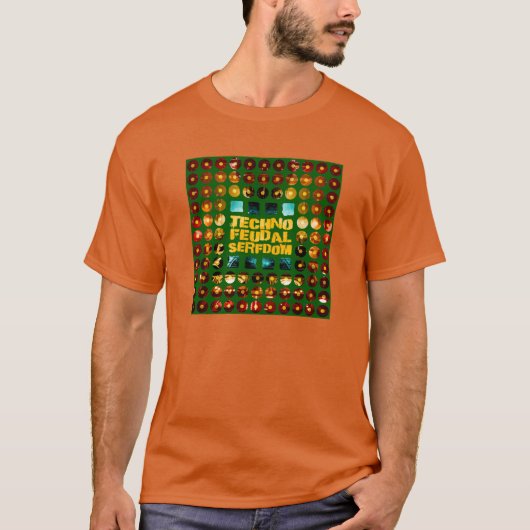 Techno Feodale Serfdom Kleurrijke Computerprocesso T-shirt (Voorkant)