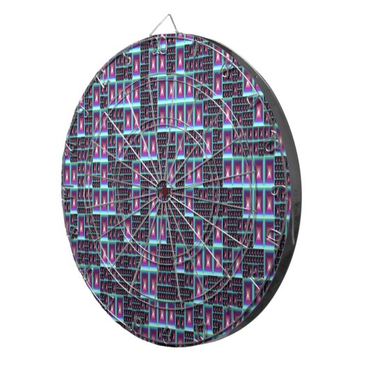 Techno-fractale behangpapier dartbord (Voorkant Rechts)