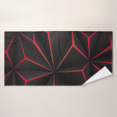 techno futuriste Abstrait en polygone noir (Serviette de bain)