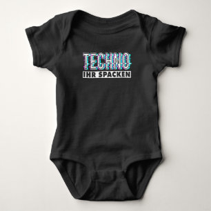 Techno Ihr Spacken Raver EDM Musik Romper
