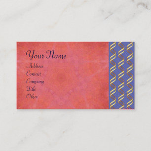 TECHNO INFINITE Gold Swirls in Blue Red Pink Visitekaartje
