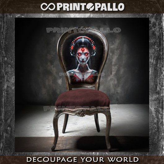 Techno Japanese cyborg Geisha  Tissuepapier