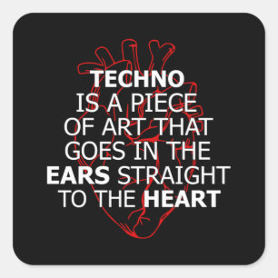 Techno Music DJ Rave Electro Festival Gift Idea Vierkante Sticker