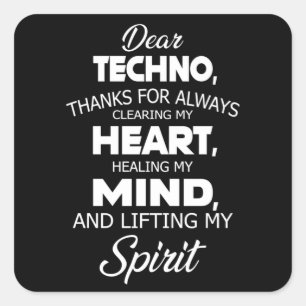 Techno Muziek DJ Electro Rave Festival Cadeau Idee Vierkante Sticker