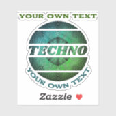 Techno muziek dj promotie Custom-Cut Vinyl Sticker (Vel)