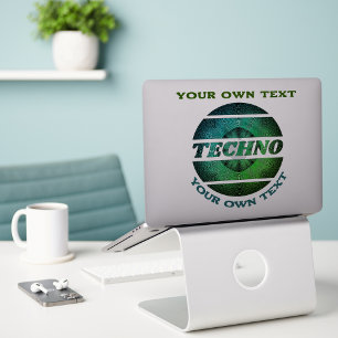 Techno muziek dj promotie Custom-Cut Vinyl Sticker