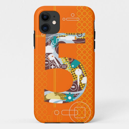 Techno nummer 5 iPhone Case (Achterkant)