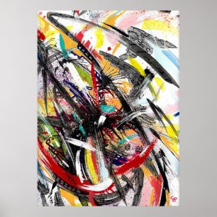 Techno orkaan schilderij poster