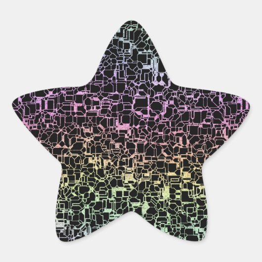 techno rainbo : ster sticker (Voorkant)